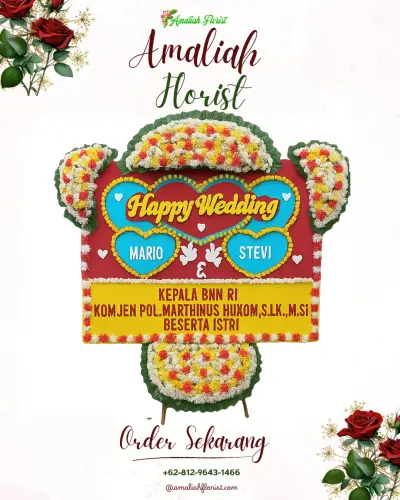 Karangan Papan Bunga Pernikahan di Kalibening